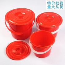 Sand soil set red small portable plastic bucket home thick round childrens toilet painting