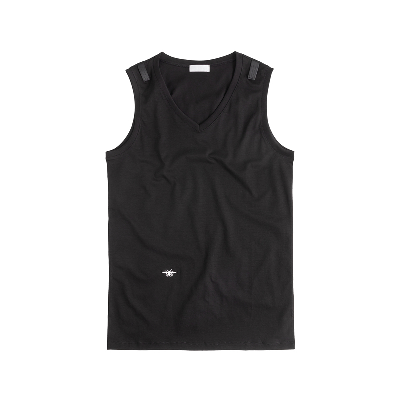Tear Heaven Tear Dh Black Slim-Fit Embroidered Tank Top T-Shirt Mercerized Cotton Hediboy Skinny Tear Heaven Tear Dh Black Slim-Fit Embroidered Tank Top T-Shirt Mercerized Cotton Hediboy Skinny
