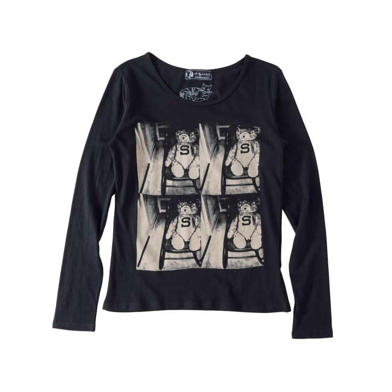 Tear Hysteric Glamour Film Bear Black Slim Fit Long Sleeve Tear Hysteric Glamour Film Bear Black Slim Fit Long Sleeve