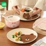 Line Friends Блюда 2 человека наборы дома, рис, рис, палочки для палочек для комбинированного мультфильма