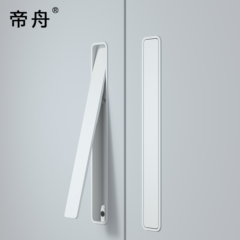 内蔵ワードローブドア目に見えないハンドル内蔵スロット付き隠しミニマリストライト高級モランディカラー引き出しキャビネットハンドル