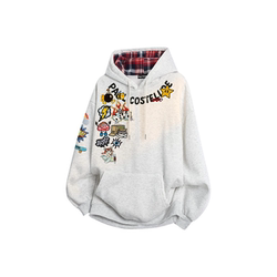 Paul Costelloe Paul Costelloe Full-Print Graffiti Spoof Stamp Brand Print Hoodie
