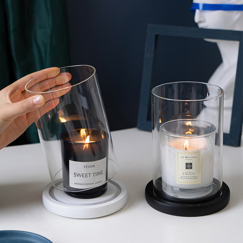 Windproof glass cover heat resistance for CF Zumarong diptyque CT fragrance candle erection box