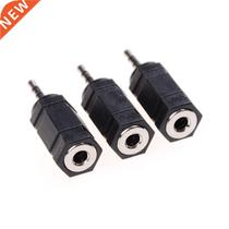 Black 3 PCS 2 5mm Male To 3 5mm Female Audio Stereo Headpho