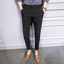 Casual trousers men business dress Korean trend slim feet feet hanging sense mens ankle-length pants non-iron suit pants