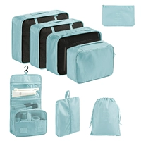 Светло -голубой 【8 -peece set】 【Отправить мою багажную метку】