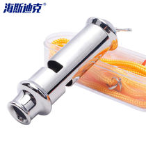 Hasdick gnjz-1472 dual-chamber high-frequency whistle police whistle dolphin whistle with lanyard traffic command stainless steel