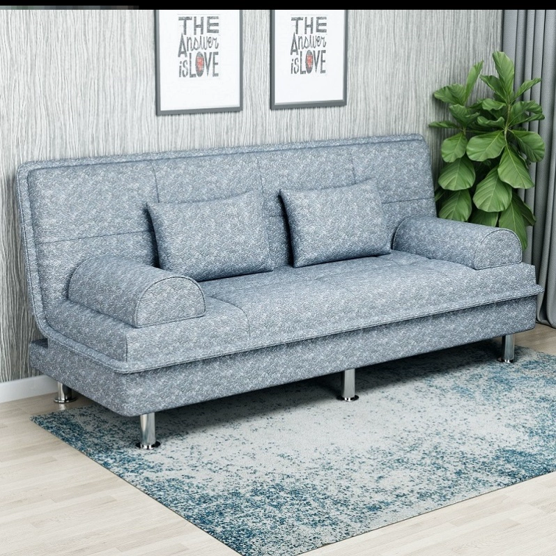 Giường sofa có thể gập lại đa năng đa năng căn hộ nhỏ đơn đôi phòng khách phòng ngủ lười vải đơn giản và sang trọng - Ghế sô pha