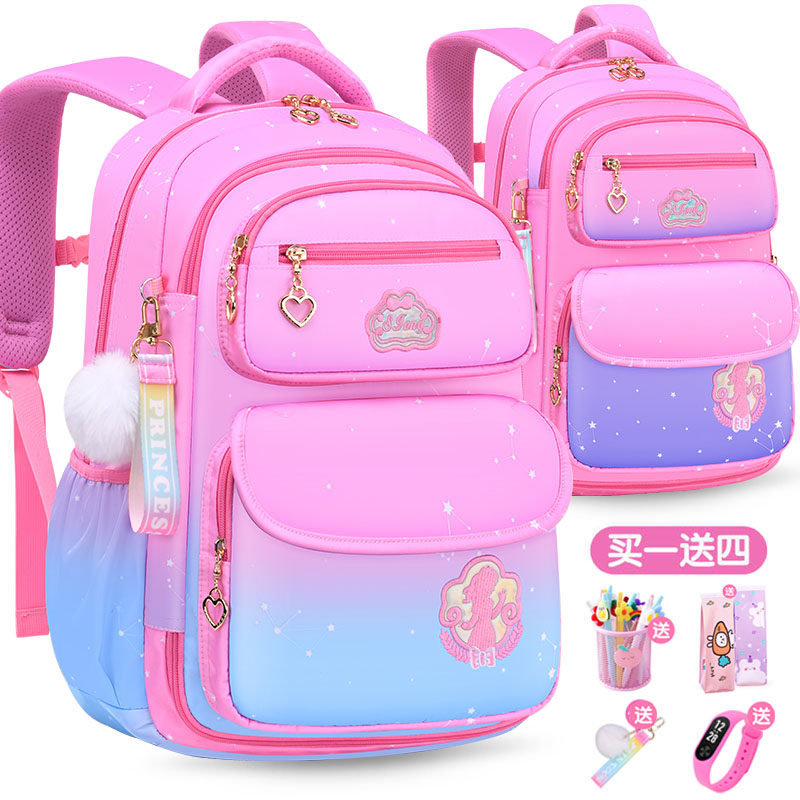 New school bag primary school girls one, two, three to six grades children's backpack ultra-light weight-reducing crest shoulder bag