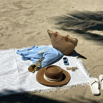 Seaside picnic cloth outdoor camping thickened portable moisture-proof mat beach mat sand-proof light luxury high-end French photography