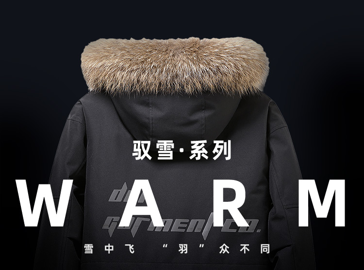 雪中飞 男士 16cm貉毛大领 极寒加厚派克服 蓄热内里 图1