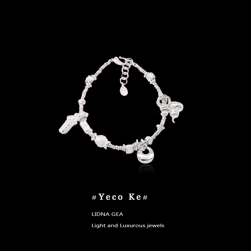 Singapore Yeco Ke'Little Fat Fortune' 999 Pure Silver Gourd Broken Silver Thread Bracelet for Women Mother's Day Gift Singapore Yeco Ke'Little Fat Fortune' 999 Pure Silver Gourd Broken Silver Thread Bracelet for Women Mother's Day Gift