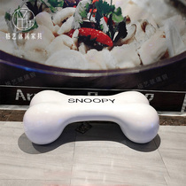 GRP Bone Long Bench Creative Styling Mall Park Casual Sitting Stool Emulation Common Area Brief Design Stool