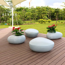 FRP shopping mall chair Mei Chen water drop flower pot combination stool Public area creative leisure cobblestone lounge chair