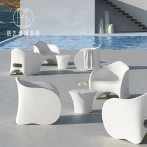 Creative FRP sofa coffee table combination waterproof sun stool Nordic modern furniture negotiation reception leisure stool