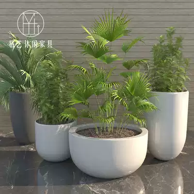 Glass fiber floor flower pot Art flower bed Garden school shopping mall Meichen flower tank Nordic creative combination flower device