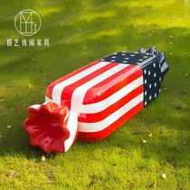 FRP cartoon leisure chair Creative candy stool Custom color public stool seating area art bench