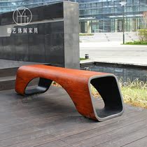 GRP Arches Styling Benches Mall Park Public Areas Casual Stools Wood Grain Lacquer Creative Beauty Chen Seat