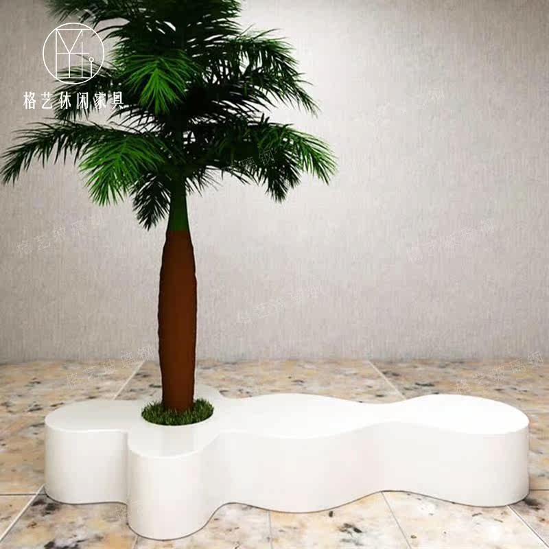 Glass Fiber Profiled Benches Creative Wave flowerpots Bench Mall Park Beauty Chen Decoration Minima Casual Tree Pool Chair