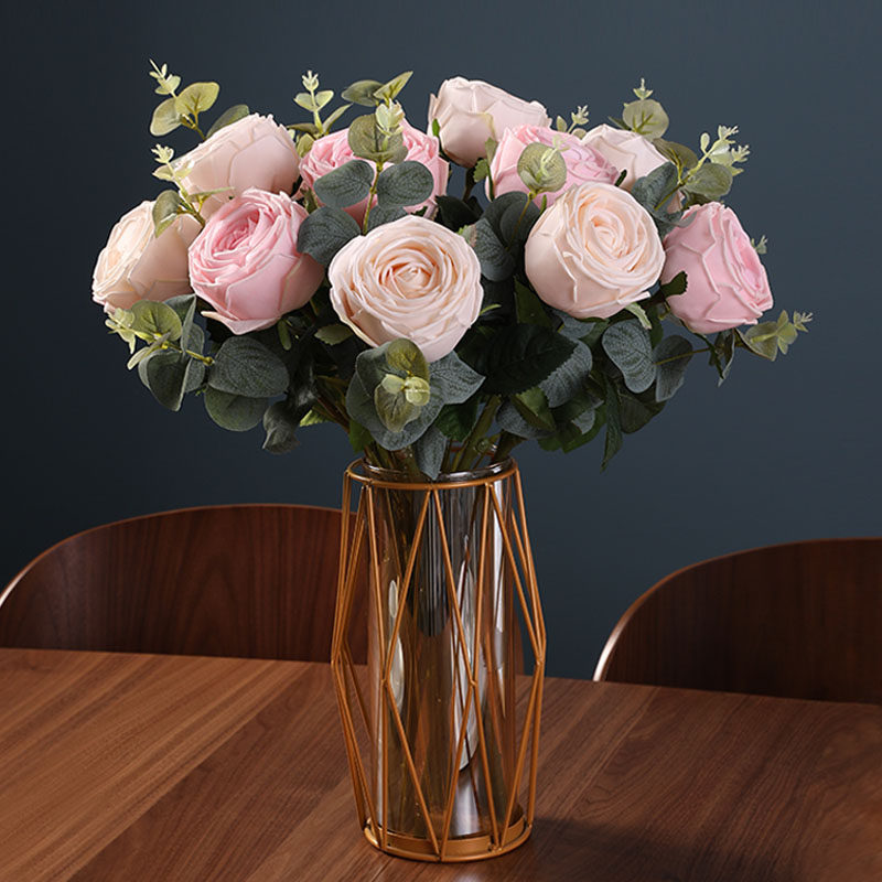 Hand feeling moisturizing simulation flower rose high-end fake flower living room decoration table flower decoration flower bouquet decoration
