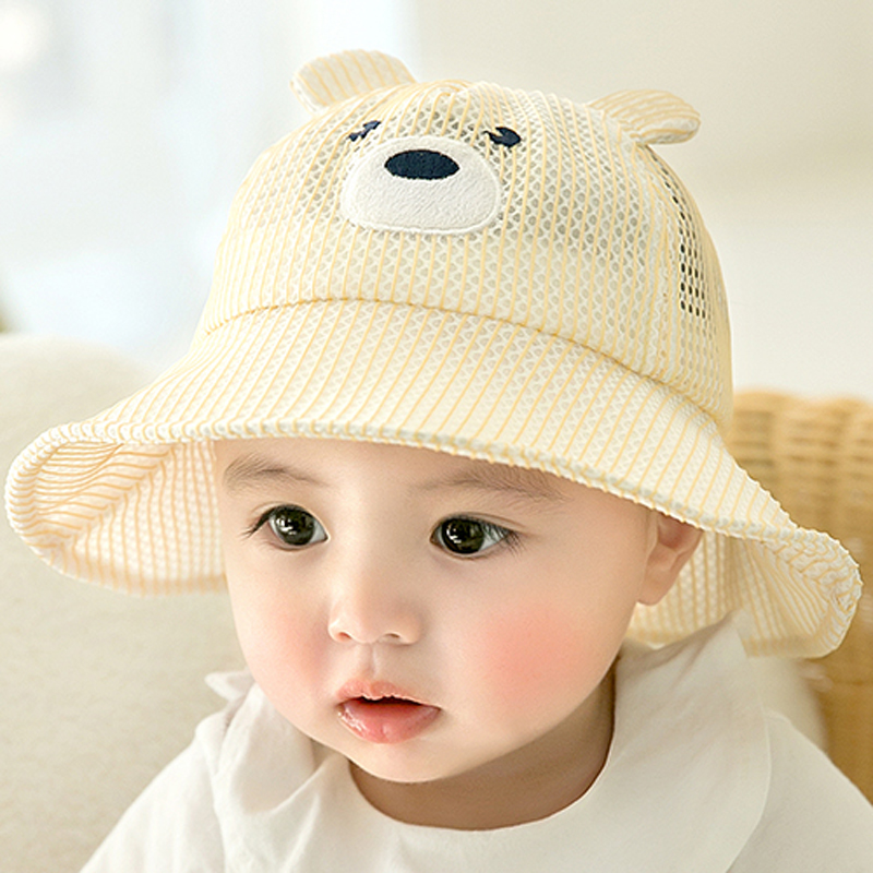 Children's baby spring and summer protective mask hat anti-fly foam removable fisherman's hat baby shade breathable protective cap