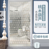 Peach Wood gourd crystal bead curtain home bedroom bathroom living room porch partition curtain