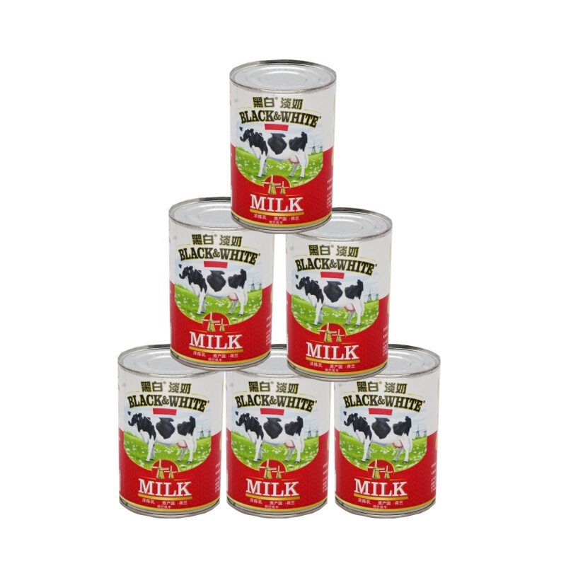 Dutch Imported Black and White Evaporated Milk 400g×6 Cans Hong Kong-Style Milk Tea Coffee Egg Tart Full-Fat Evaporated Milk Evaporated Milk Powder