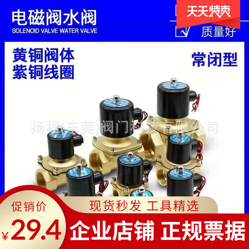 Total copper 2W everclosed solenoid valve AC2220V 24V intake waterproof gas valve electromagnetic switch valve 15 20 20 25 50