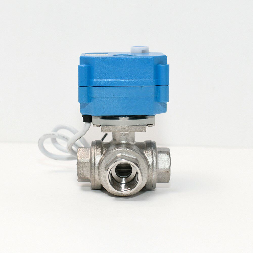 1 2 inch stainless steel tee ball valve L type T type with manual wire buckle switch type electric micro ball valve DN15