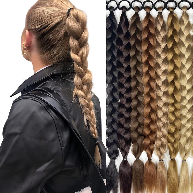 European and American Style Synthetic Long Hair Braided Ponytail Wig, Fashionable and Natural Long Hair Tie Wig, High Ponytail European and American Style Synthetic Long Hair Braided Ponytail Wig, Fashionable and Natural Long Hair Tie Wig, High Ponytail