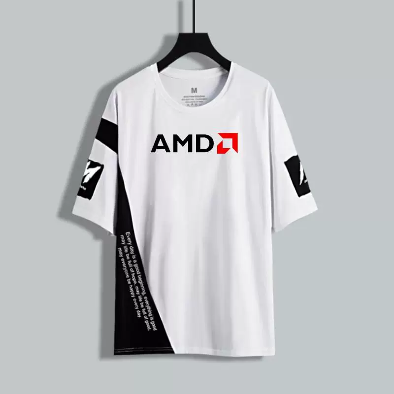 Процессор Ryzen Ryzen AMD YES одежды Летний мужской топ T-shirt с коротким рукавом, полус рукав пятивыходной хлопок ширина