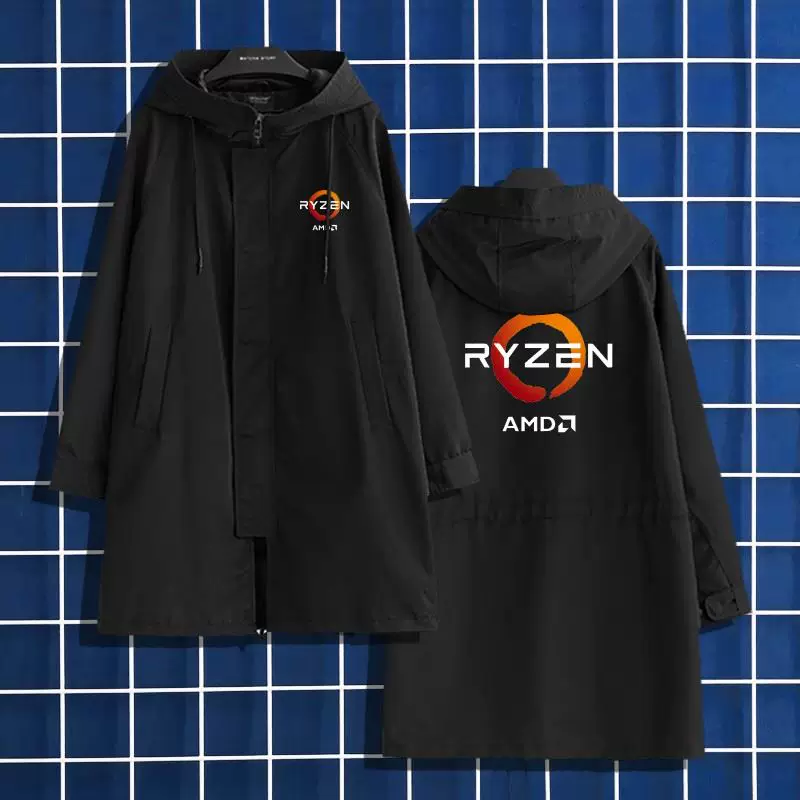 Процессор Ryzen Ryzen AMD одежда длинный ветровик утолщённое пальто хлопковая куртка куртка хлопковая кофта мужская куртка