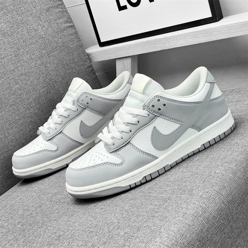 Aj Men's Shoes Dunk White and Gray Low-Top Sneakers New Model Aj1 Low for Older Children Breathable Casual Sports Couple Style Women's Shoes Aj Men's Shoes Dunk White and Gray Low-Top Sneakers New Model Aj1 Low for Older Children Breathable Casual Sports Couple Style Women's Shoes