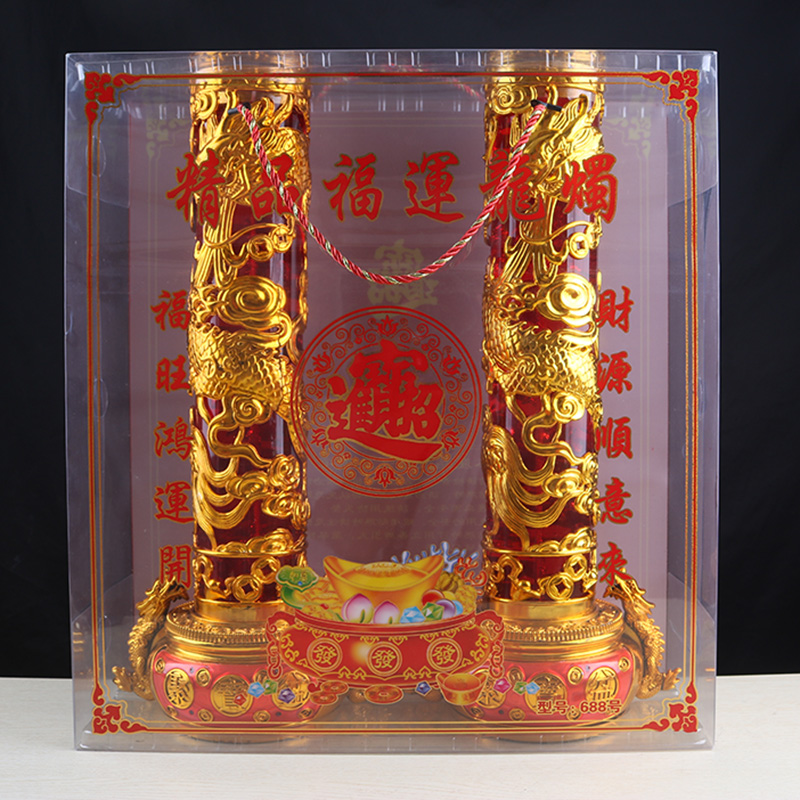 Large candle candle opening Joe relocating new red temple for lamp crystal jelly-free smoke-free