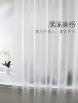 Upscale mildew-proof bathroom bath curtain suit free of punch and waterproof cloth curtain thickened toilet partition curtain hanging curtain bath cover