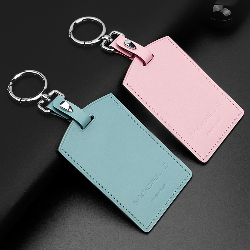 Suitable for Tesla model3 key set tesla card Model y upmarket special genuine leather shell buckle woman