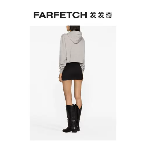 Ganni Mss Logo Нажатие коротких капюшков Farfetch