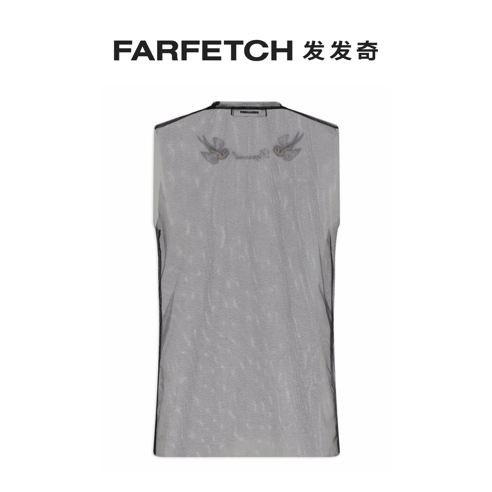 Dsquared2 Men's net face splicing tank vest FARFETCH Fat Chic-Taobao