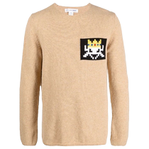 Comme Des Garcons Shirt Mens Graphic Print Detailed Knitted Sweater Faqi