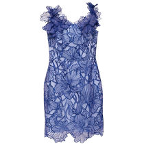 Marchesa Notte Womens Floral Embroidered Off-Shoulder Mini Dress FARFETCH