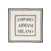 Emporio Armani Armani mens logo printed silk scarf FARFETCH