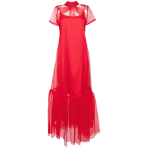 Staud Womens Tulle Tiered Stand Collar Dress FARFETCH