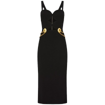 Rebecca Vallance Womens Chelsea Gold Detailed Midi Dress FARFETCH