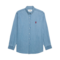 Ami Pariss Ami de Coeur denim shirt FARFETC