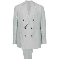 LUIGI BIANCHI MANTOVA mens linen double-breasted suit FARFETCH