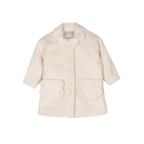 Hucklebones London childrens ruffle collar faux fur one-piece jacket is amazing