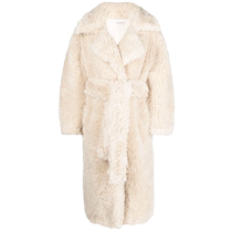 Final Sale]There Was One Womens Faux Fur One Belt Coat FARFETCH