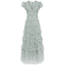 Needle Thread Womens Amorette V-Neck Ruffle Dress FARFETCH