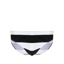 Moschino mens logo printed striped swimming trunks FARFETCH