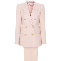 Lady Tagliatore double-row buttoned long pants suit FARFETCH Hair Chic